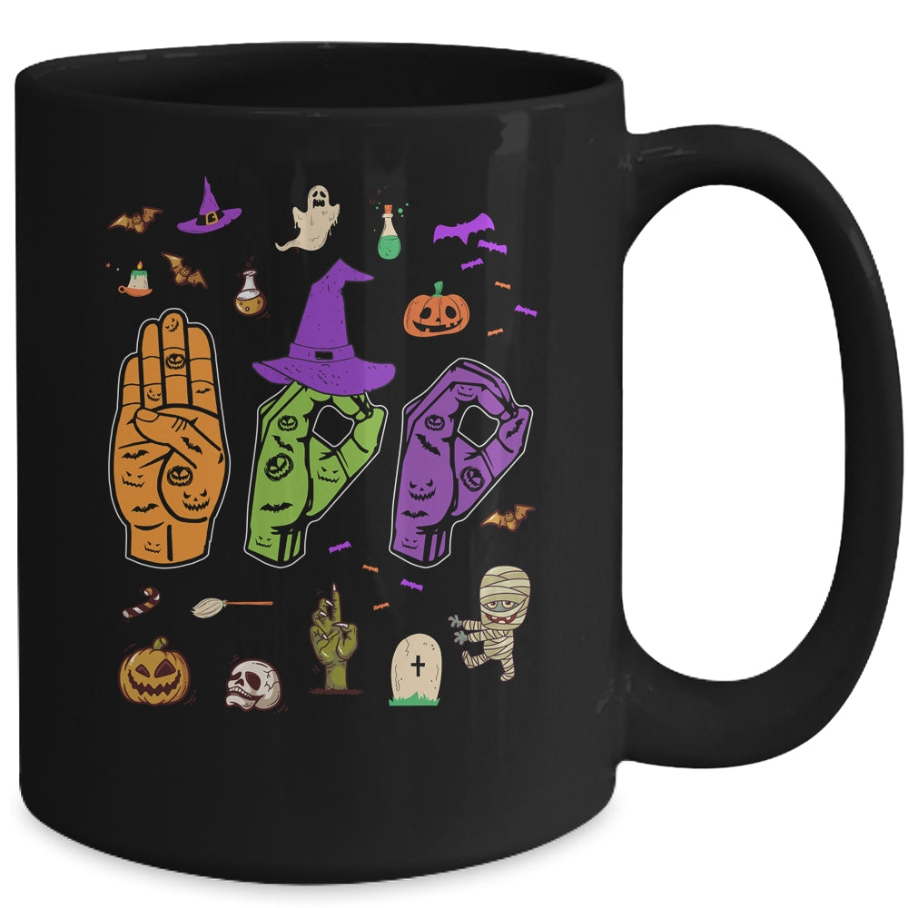 Boo American Sign Language Pride ASL Deaf Halloween Gift Mug | siriusteestore