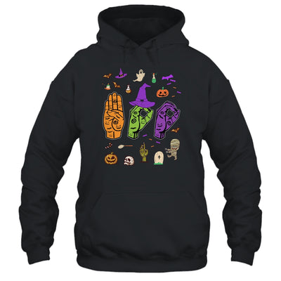 Boo American Sign Language Pride ASL Deaf Halloween Gift Shirt & Hoodie | siriusteestore