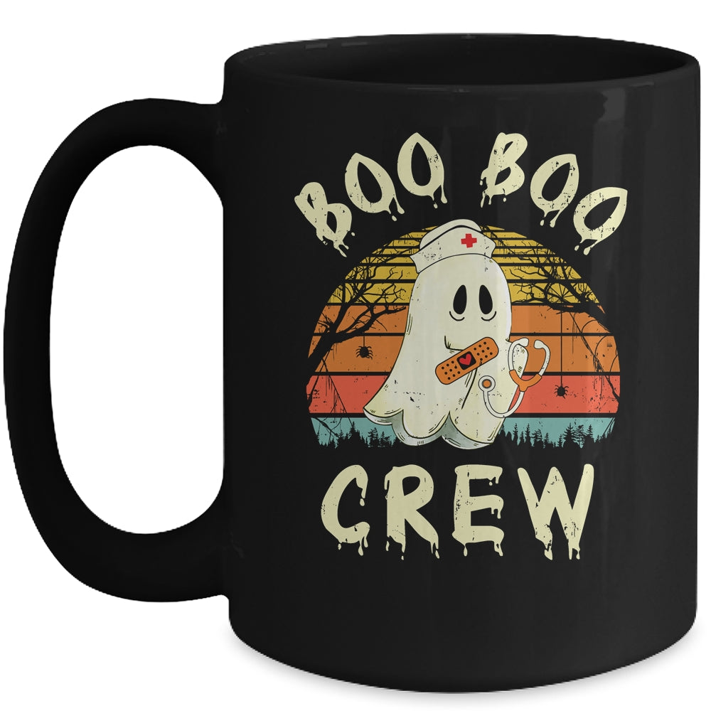 Boo Boo Crew Ghost Nurse Retro Halloween Nursing RN Mug | siriusteestore