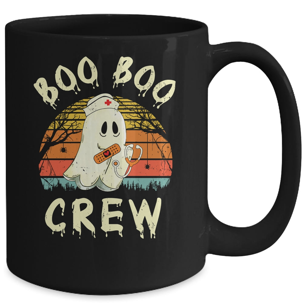 Boo Boo Crew Ghost Nurse Retro Halloween Nursing RN Mug | siriusteestore