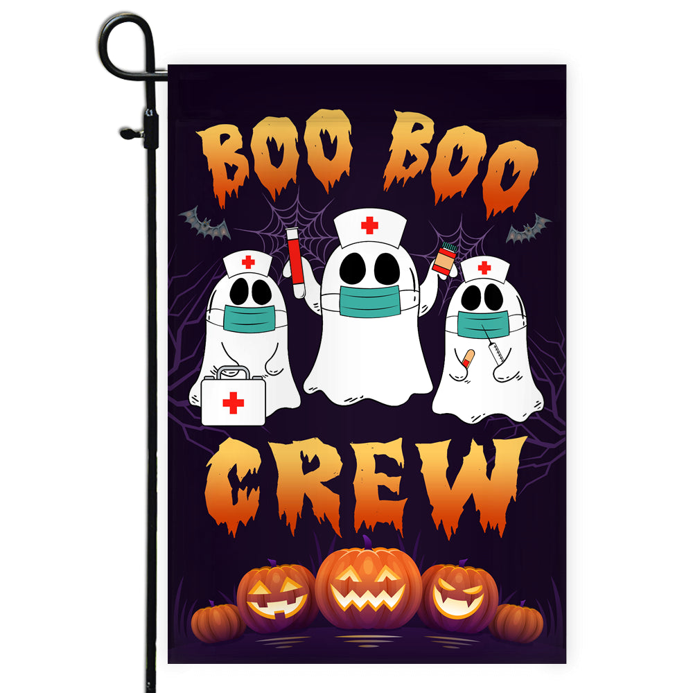 Boo Boo Crew Halloween Flag Ghost Doctor Paramedic EMT Nurse Halloween | siriusteestore