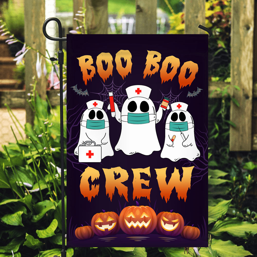 Boo Boo Crew Halloween Flag Ghost Doctor Paramedic EMT Nurse Halloween | siriusteestore