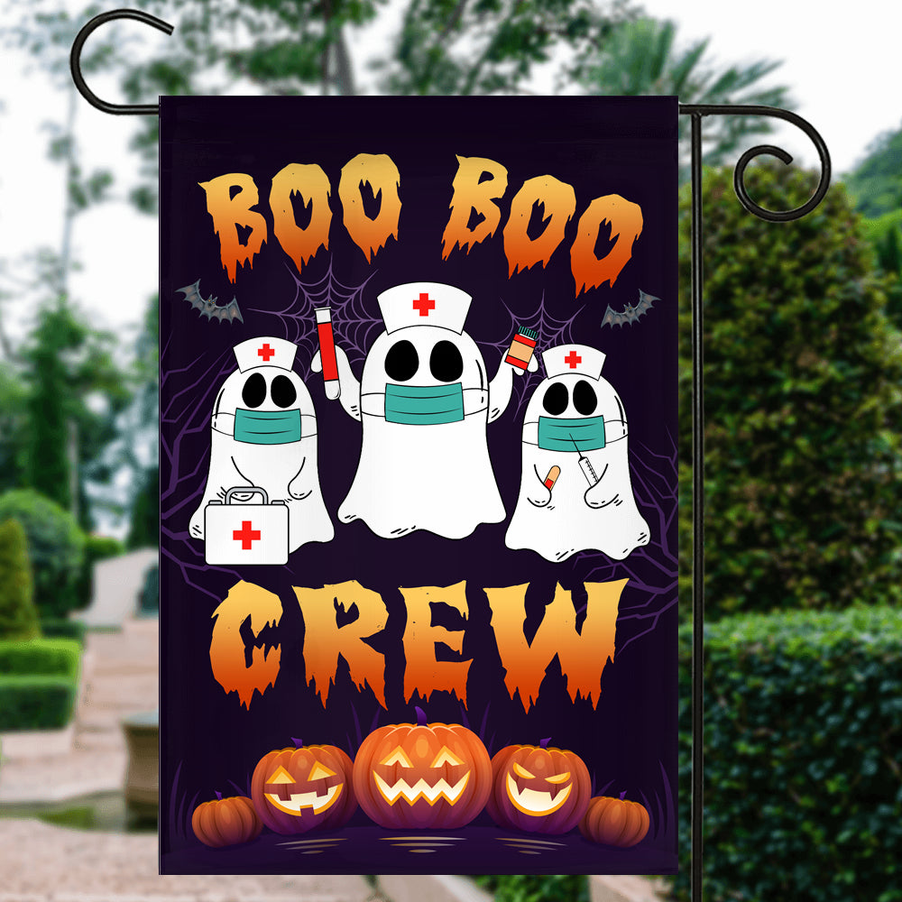 Boo Boo Crew Halloween Flag Ghost Doctor Paramedic EMT Nurse Halloween | siriusteestore