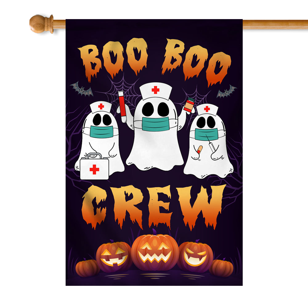 Boo Boo Crew Halloween Flag Ghost Doctor Paramedic EMT Nurse Halloween | siriusteestore
