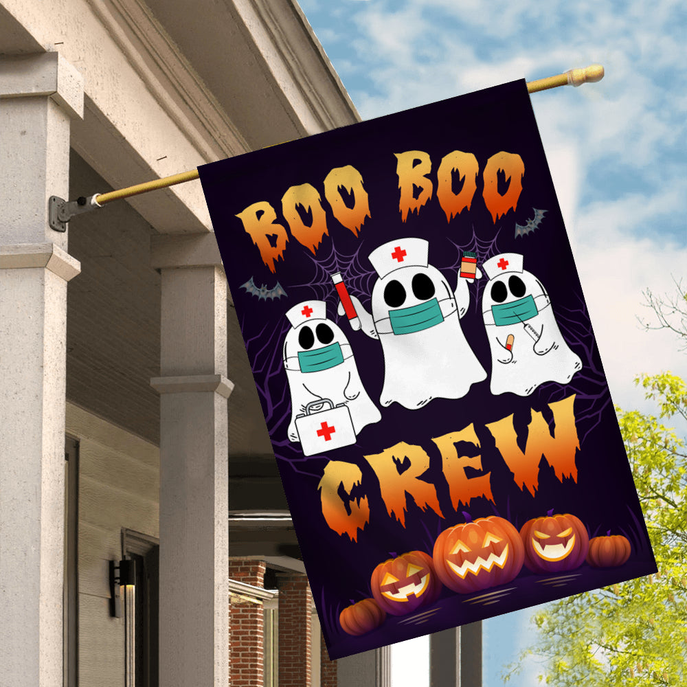 Boo Boo Crew Halloween Flag Ghost Doctor Paramedic EMT Nurse Halloween | siriusteestore