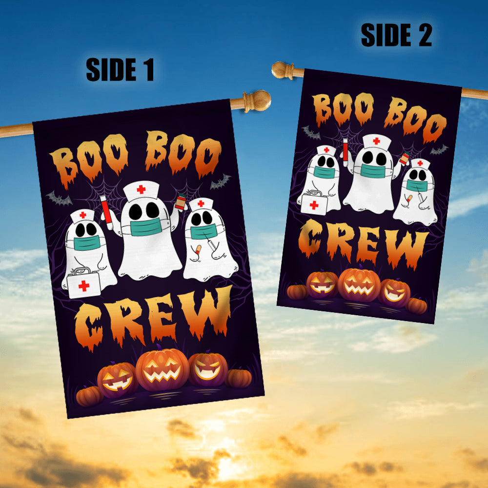 Boo Boo Crew Halloween Flag Ghost Doctor Paramedic EMT Nurse Halloween | siriusteestore