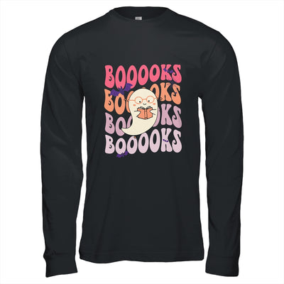 Booooks Groovy Cute Ghost Book Retro Reading Halloween Shirt & Hoodie | siriusteestore