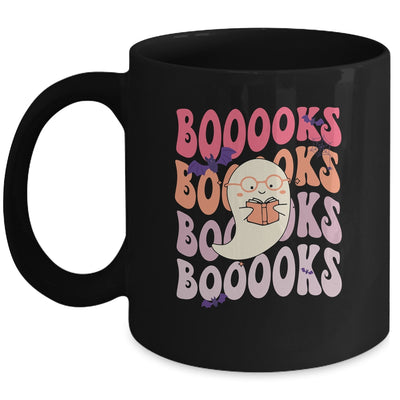Booooks Groovy Cute Ghost Book Retro Reading Halloween Mug | siriusteestore
