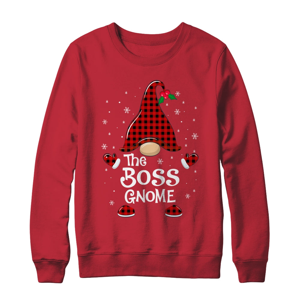 Boss Gnome Buffalo Plaid Matching Christmas Pajama Gift Shirt & Sweatshirt | siriusteestore