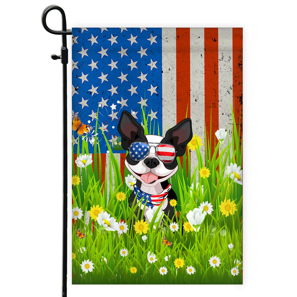 Boston Terrier American USA Flag 4th of July Dog Lover On Independence Day | siriusteestore