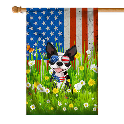Boston Terrier American USA Flag 4th of July Dog Lover On Independence Day | siriusteestore