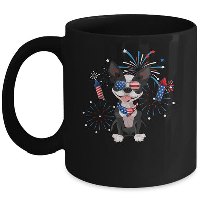 Boston Terrier Dog American USA Flag 4th of July Lover Mug | siriusteestore