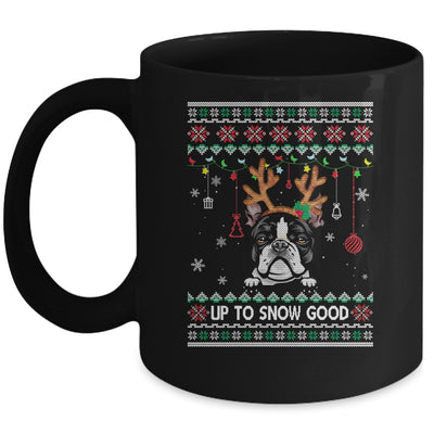 Boston Terrier Dog Reindeer Ugly Christmas Xmas Mug | siriusteestore
