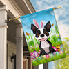 Boston Terrier Happy Easter Day Holiday Flag Funny Dog Dog Wear Bunny Ears Headband Cute for Home Decor | siriusteestore