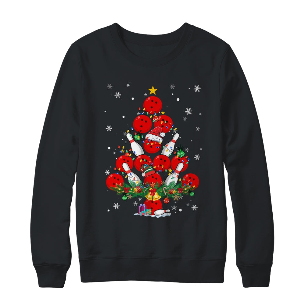 Bowling Christmas Tree Santa Pickleball X Mas Lights Shirt & Sweatshirt | siriusteestore