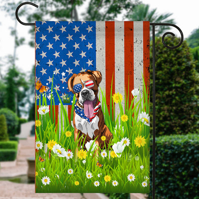 Boxer American USA Flag 4th of July Dog Lover On Independence Day | siriusteestore
