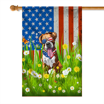 Boxer American USA Flag 4th of July Dog Lover On Independence Day | siriusteestore