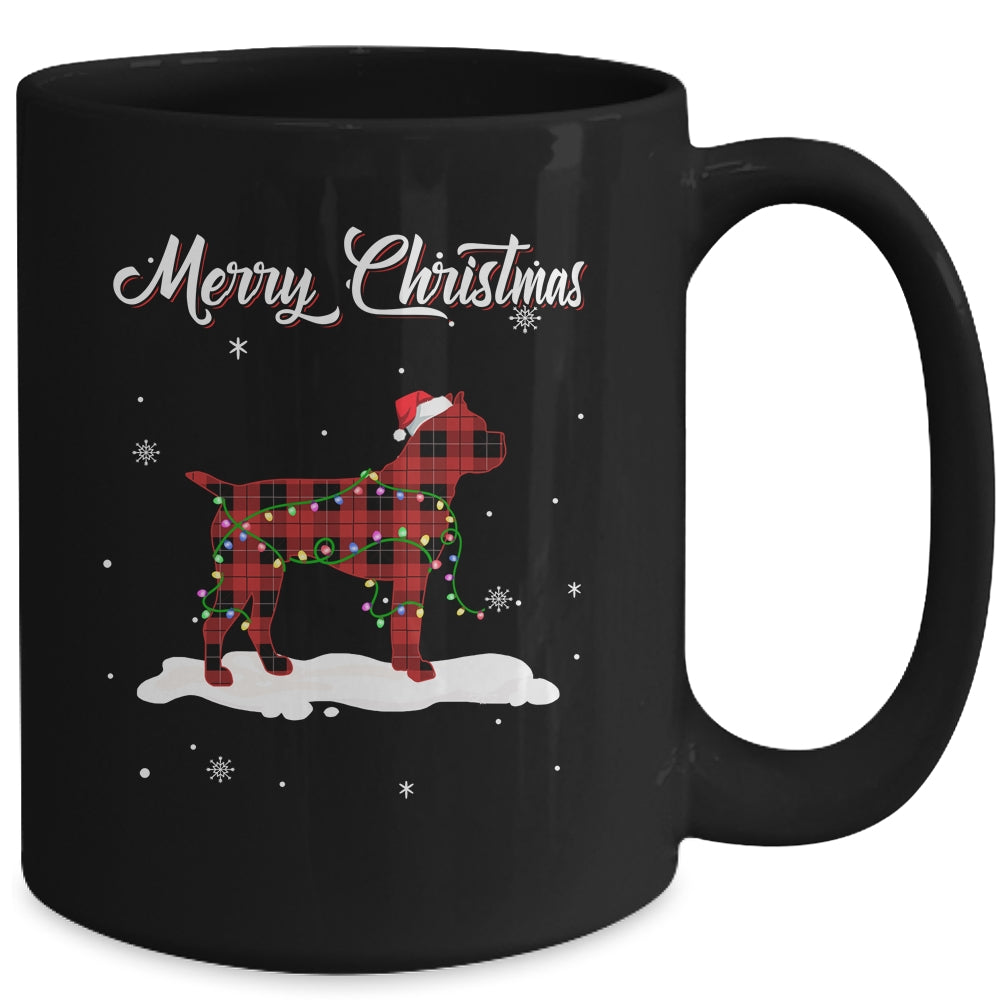 Boxer Christmas Red Plaid Dog Lover Pajama Family Gift Mug | siriusteestore