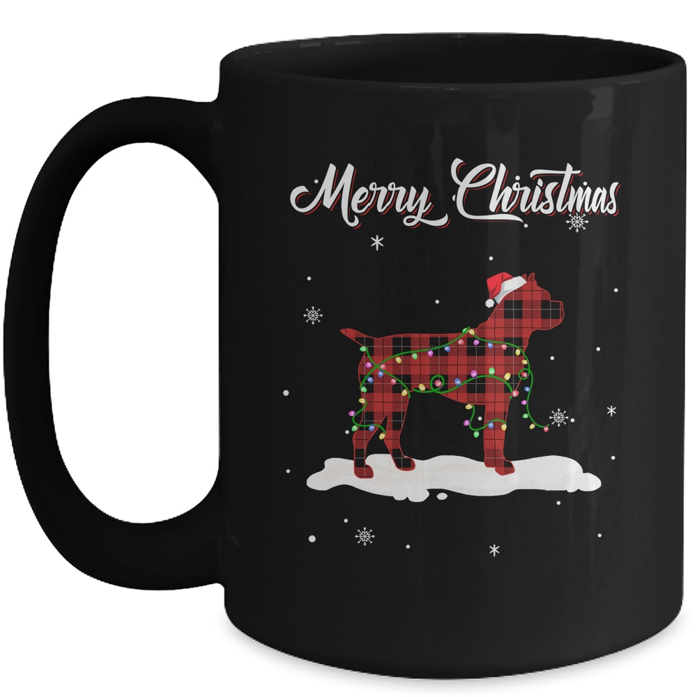 Boxer Christmas Red Plaid Dog Lover Pajama Family Gift Mug | siriusteestore