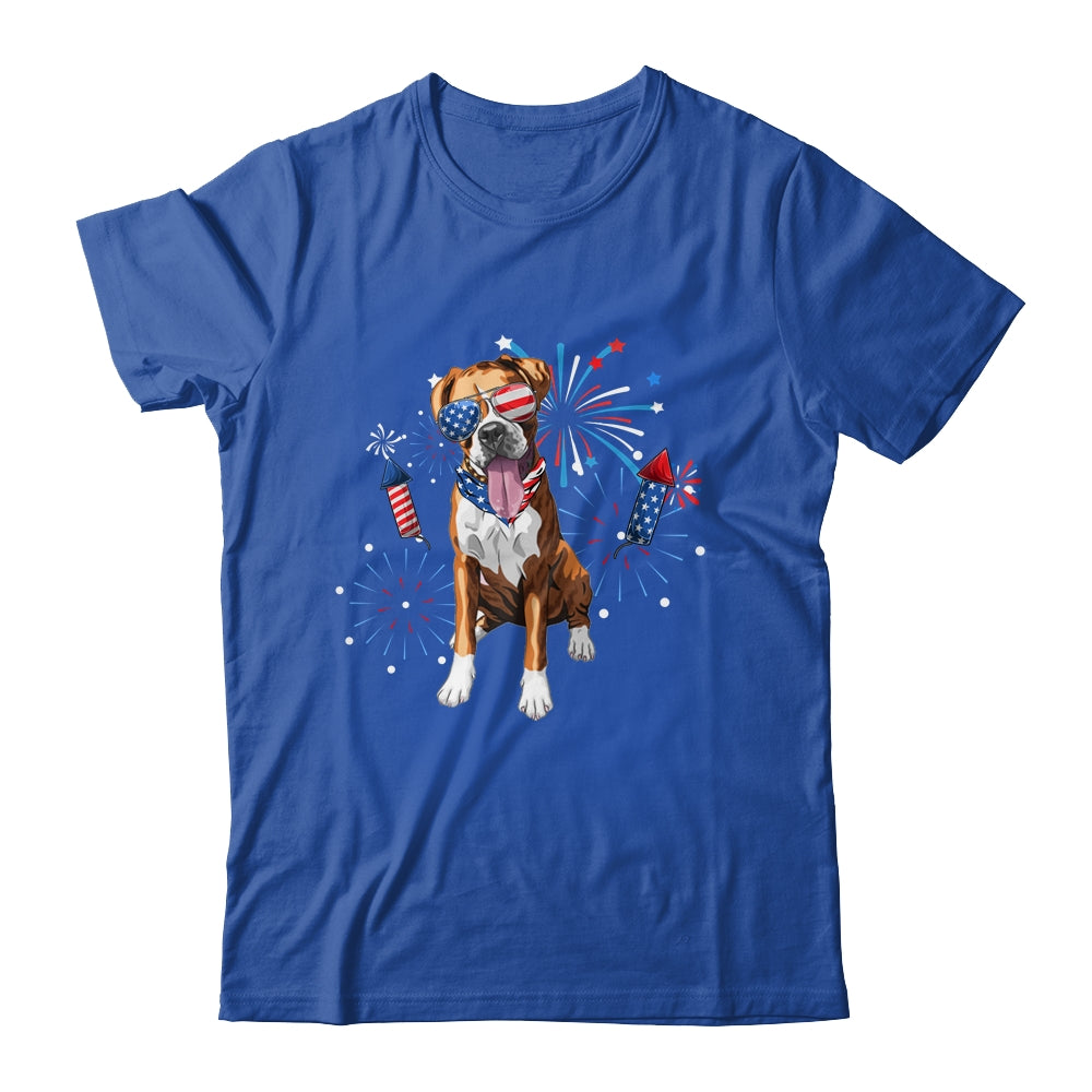 Boxer Dog American USA Flag 4th of July Men women Lover Shirt & Tank Top | siriusteestore