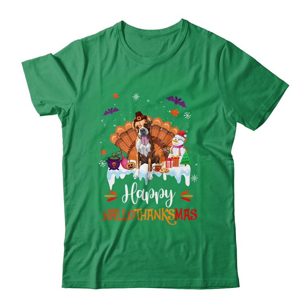 Boxer Happy HalloThanksMas Halloween Thanksgiving Christmas Shirt & Sweatshirt | siriusteestore