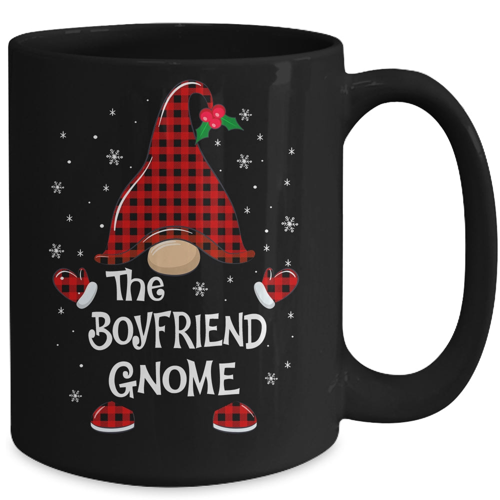 Boyfriend Gnome Buffalo Plaid Matching Christmas Pajama Gift Mug | siriusteestore