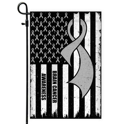 Brain Cancer Awareness America Flag Grey Ribbon | siriusteestore