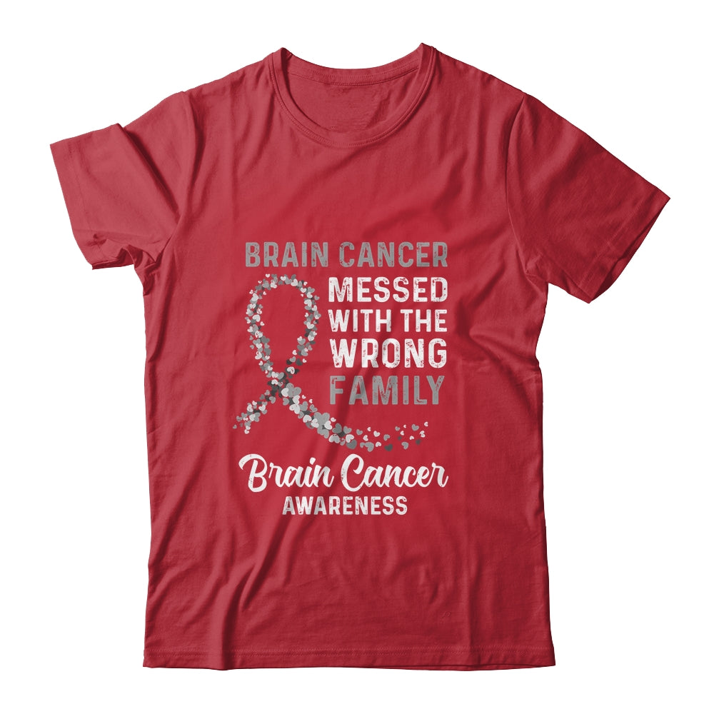 Brain Cancer Awareness Messed With The Wrong Family Support Shirt & Hoodie | siriusteestore