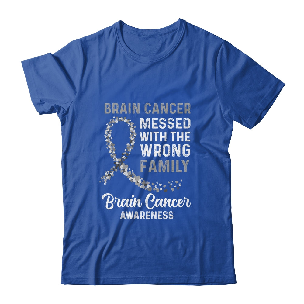 Brain Cancer Awareness Messed With The Wrong Family Support Shirt & Hoodie | siriusteestore