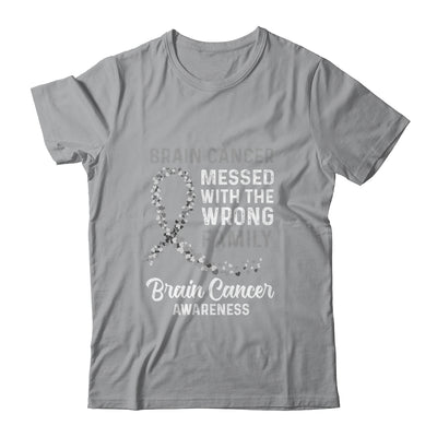 Brain Cancer Awareness Messed With The Wrong Family Support Shirt & Hoodie | siriusteestore