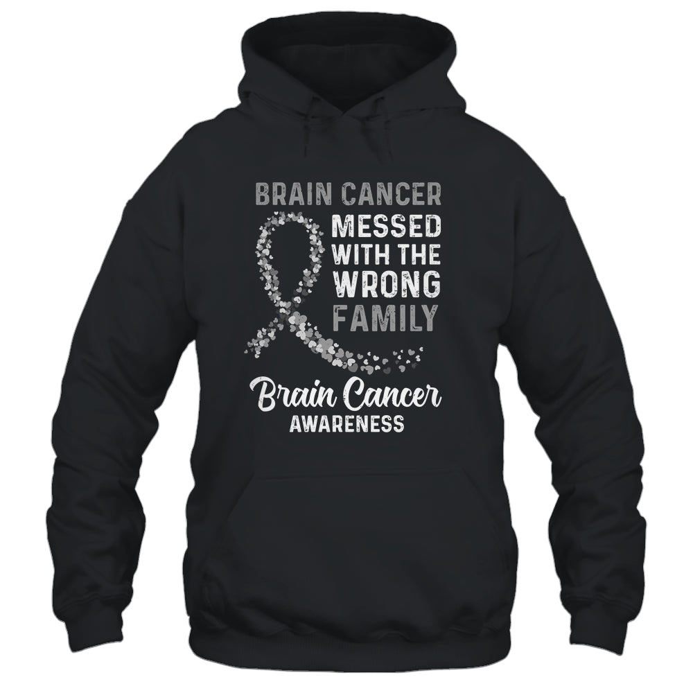 Brain Cancer Awareness Messed With The Wrong Family Support Shirt & Hoodie | siriusteestore