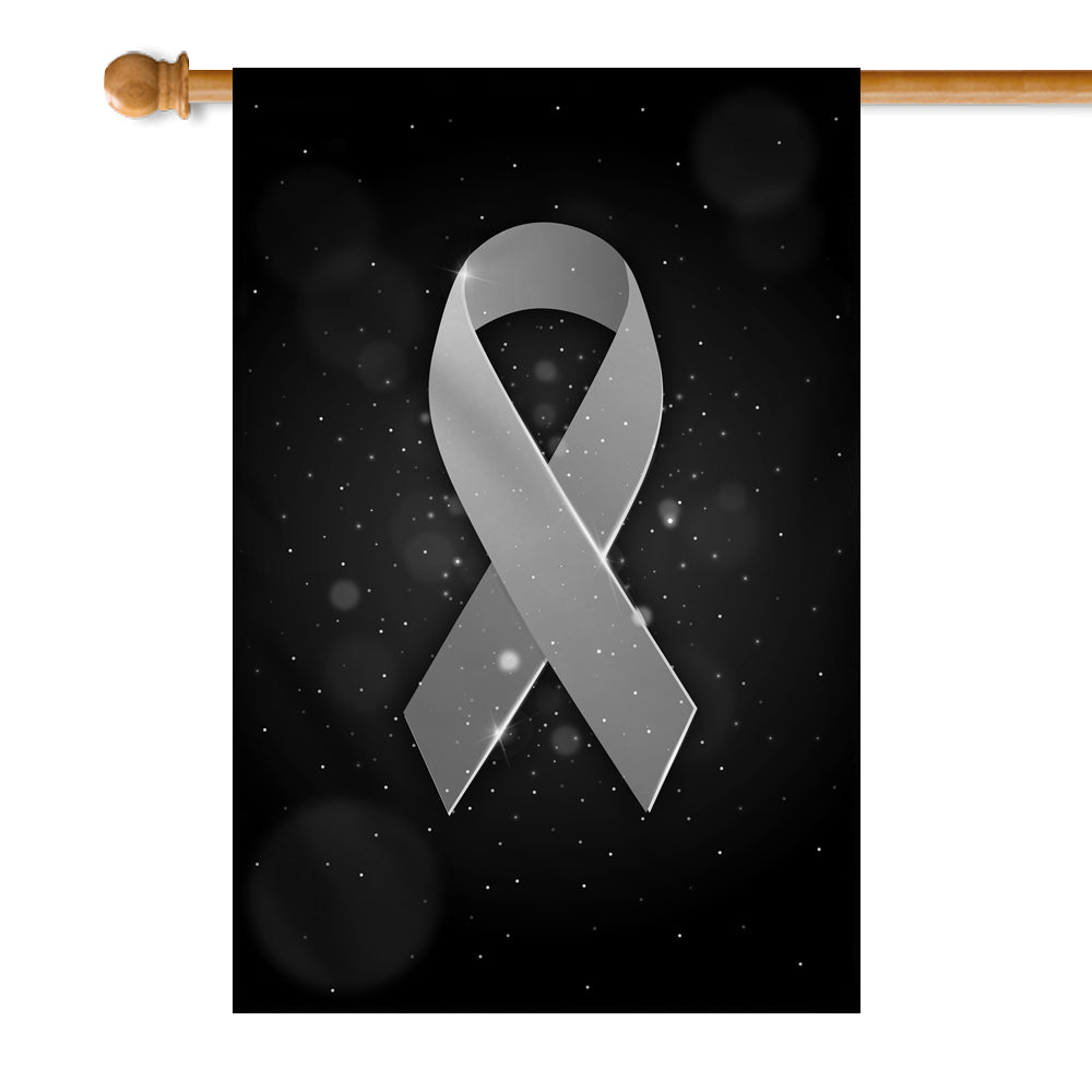 Brain Cancer Parkinson's Disease Awareness Flag Grey Ribbon | siriusteestore