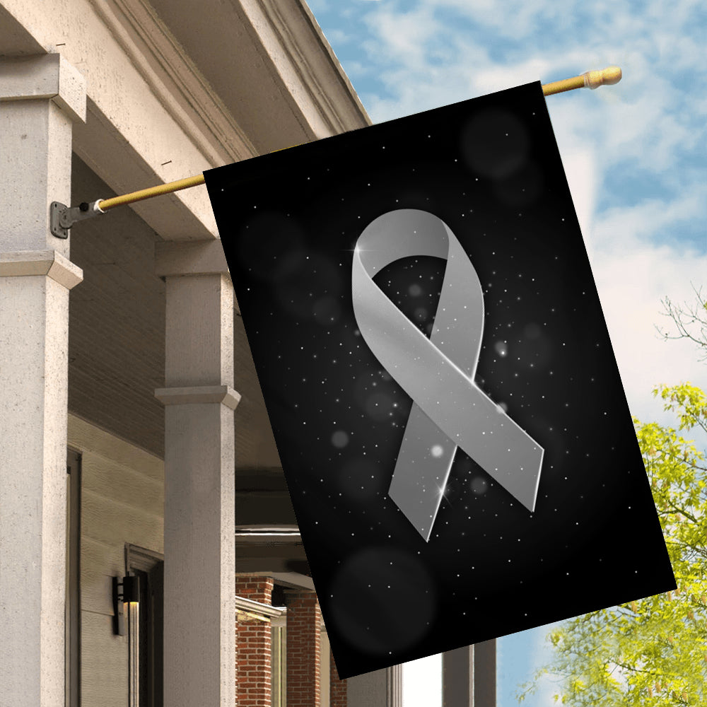 Brain Cancer Parkinson's Disease Awareness Flag Grey Ribbon | siriusteestore