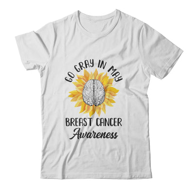 Brain Cancer Tumor Awareness Go Gray In May Sunflower Ribbon Shirt & Tank Top | siriusteestore