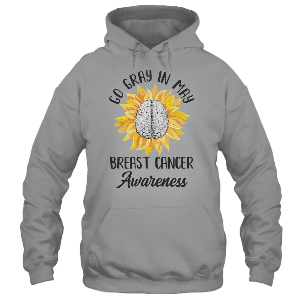 Brain Cancer Tumor Awareness Go Gray In May Sunflower Ribbon Shirt & Tank Top | siriusteestore
