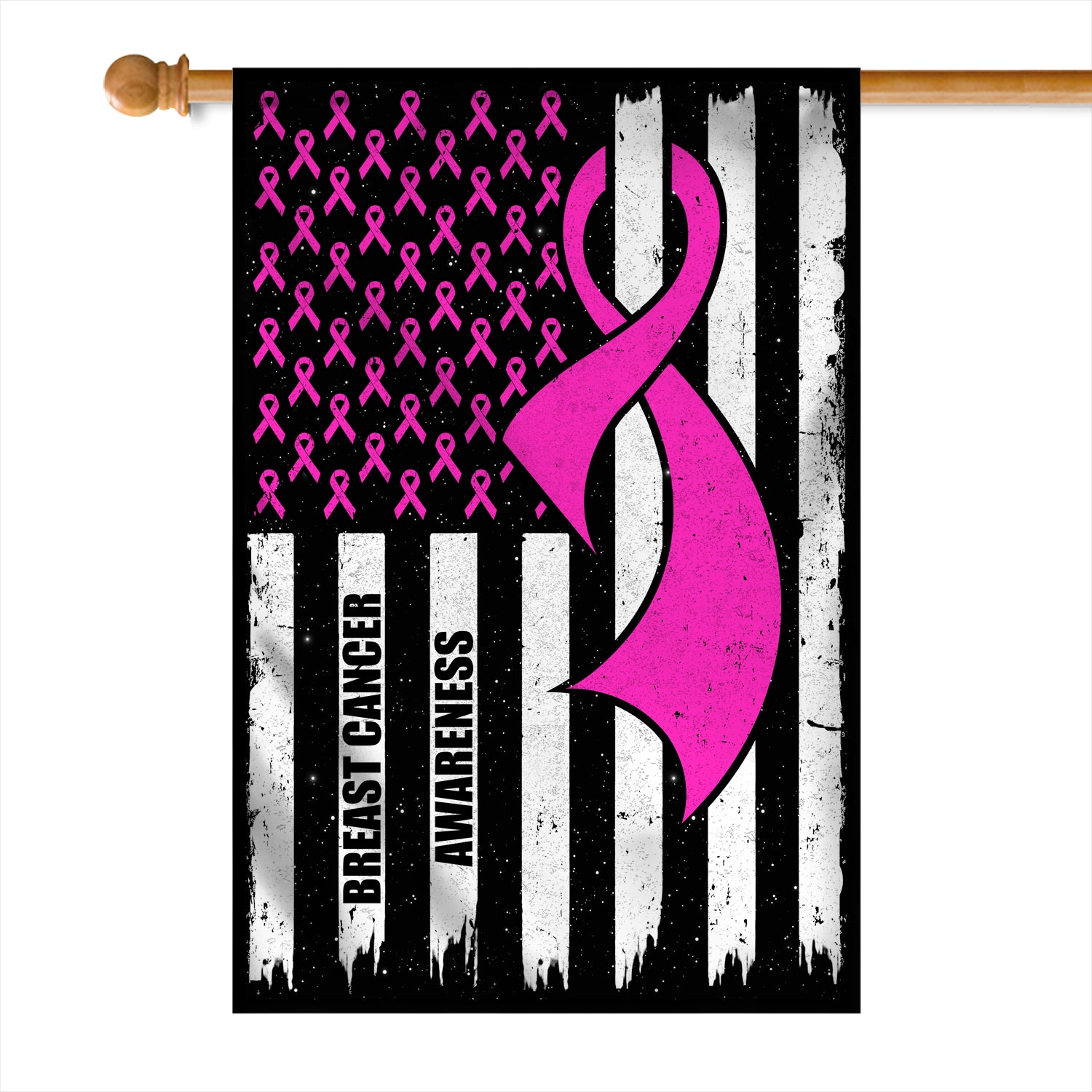 Breast Cancer Awareness America Flag Pink Ribbon | siriusteestore