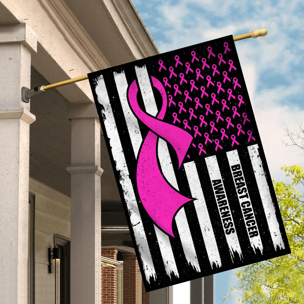 Breast Cancer Awareness America Flag Pink Ribbon | siriusteestore