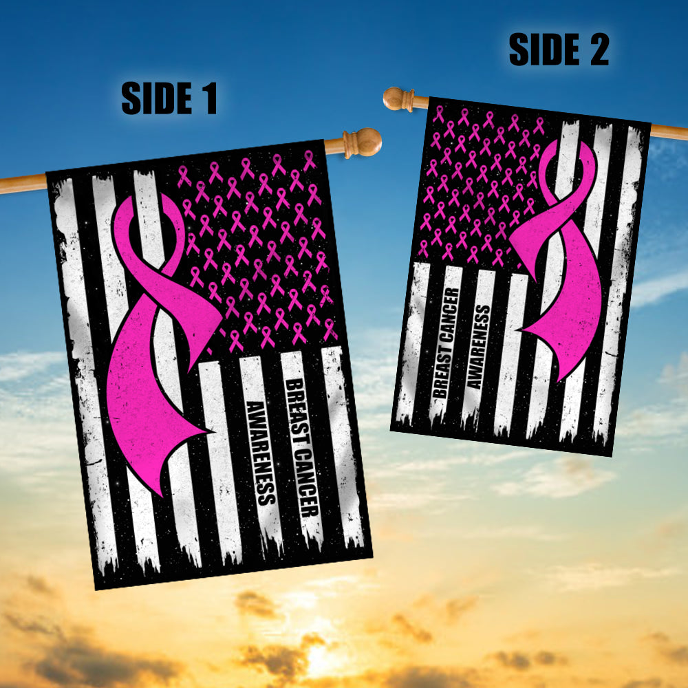 Breast Cancer Awareness America Flag Pink Ribbon | siriusteestore