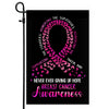 Breast Cancer Awareness Flag Never Ever Giving Up Hope Pink Ribbon Butterfly Farmhouse | siriusteestore