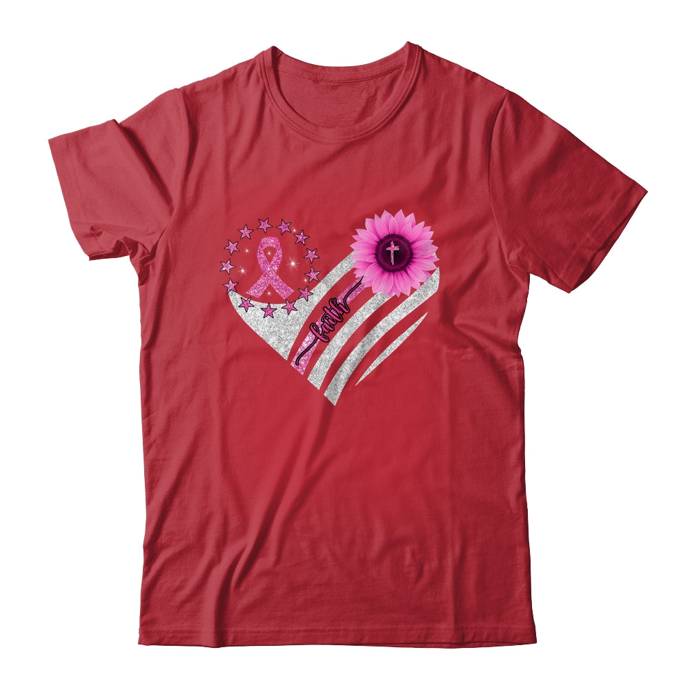 Breast Cancer Awareness Sunflower Faith Bling Bling Shirt & Hoodie | siriusteestore