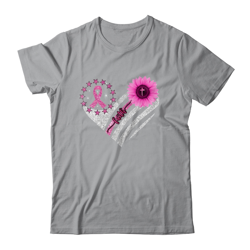 Breast Cancer Awareness Sunflower Faith Bling Bling Shirt & Hoodie | siriusteestore