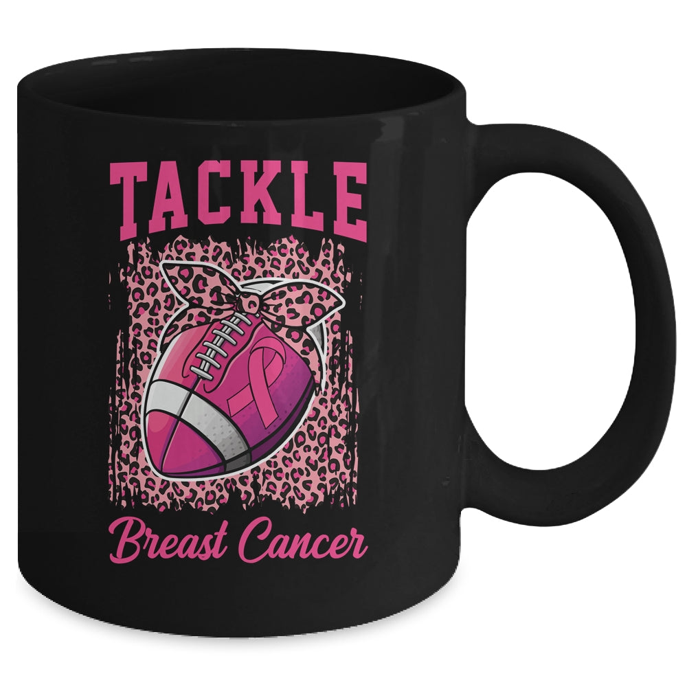 Breast Cancer Awareness Tackle Cancer Football Mug | siriusteestore