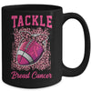 Breast Cancer Awareness Tackle Cancer Football Mug | siriusteestore