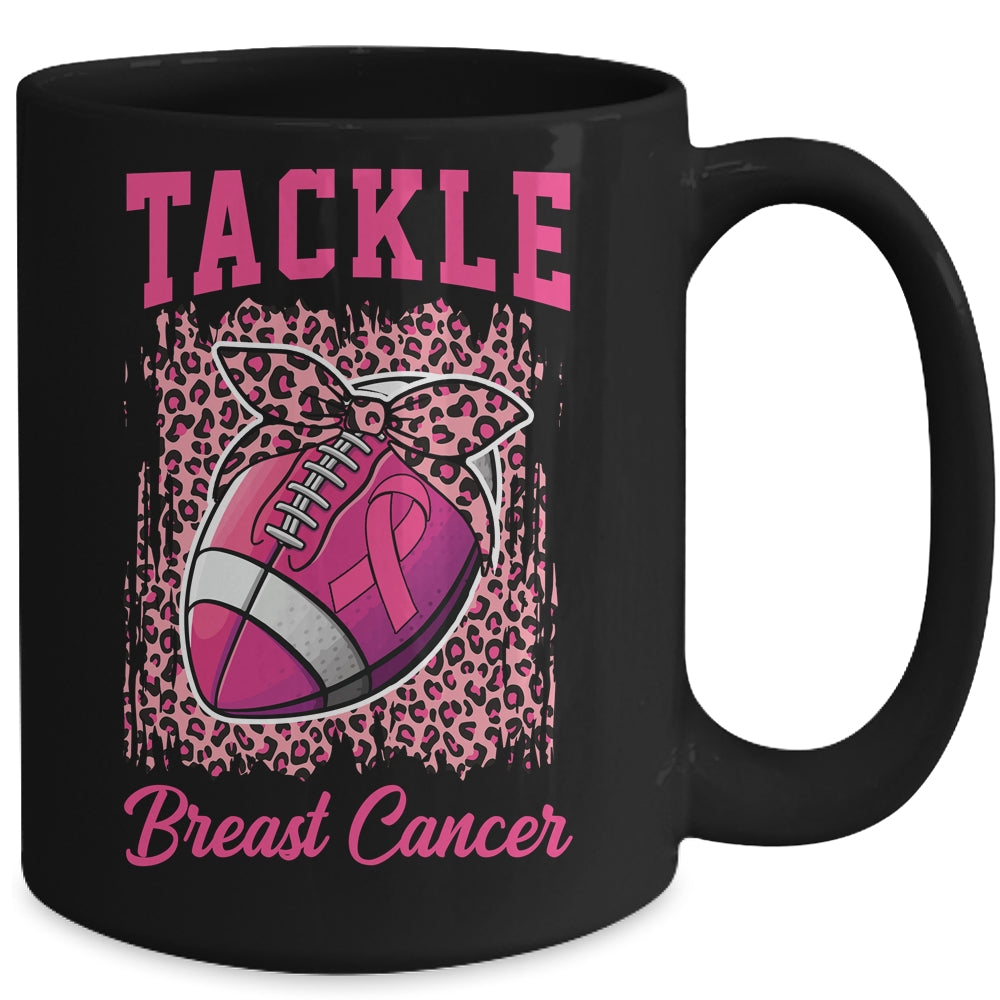 Breast Cancer Awareness Tackle Cancer Football Mug | siriusteestore