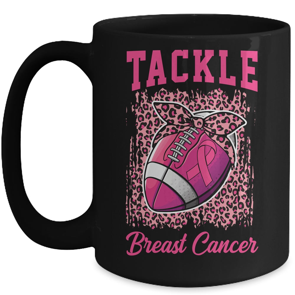 Breast Cancer Awareness Tackle Cancer Football Mug | siriusteestore