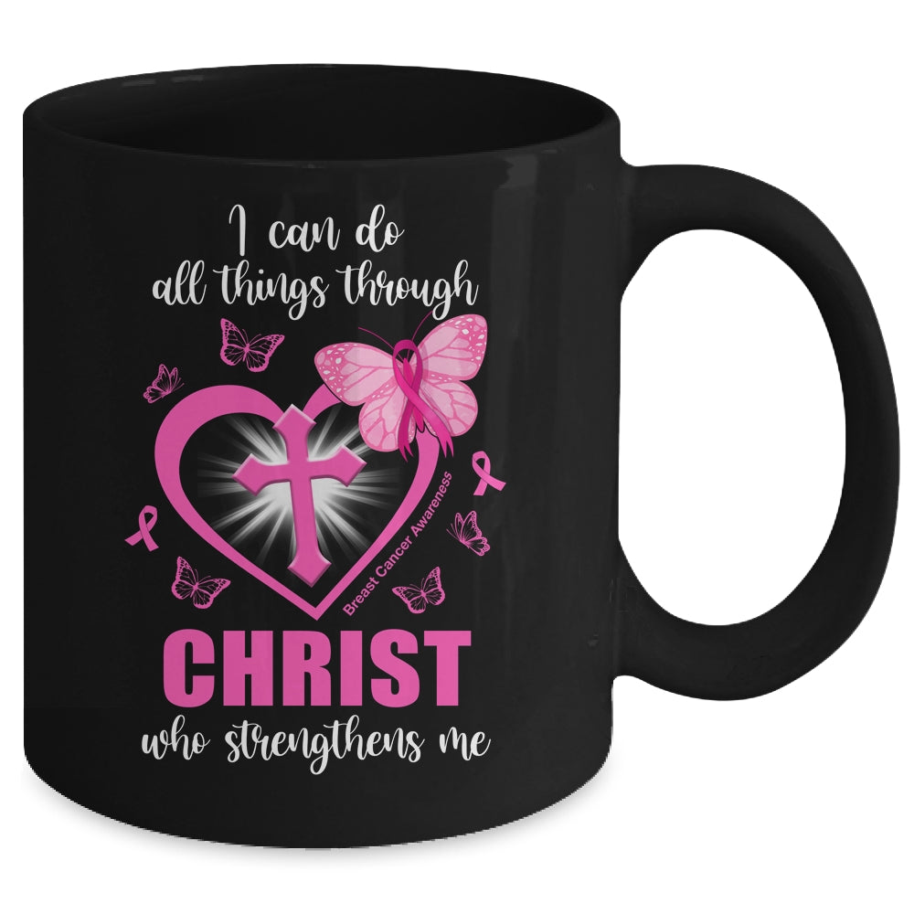 Breast Cancer Pink I Can Do All Things Through Christ Mug | siriusteestore