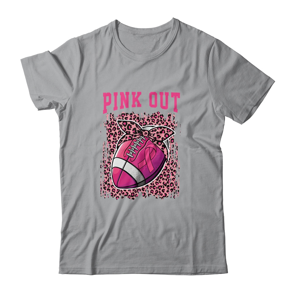 Breast Cancer Ribbon Pink Out Football Pink Ribbon Bleached Shirt & Hoodie | siriusteestore