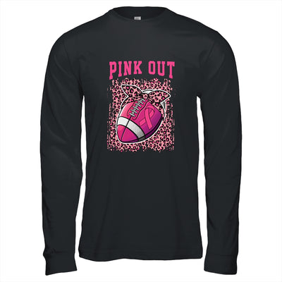 Breast Cancer Ribbon Pink Out Football Pink Ribbon Bleached Shirt & Hoodie | siriusteestore