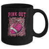 Breast Cancer Ribbon Pink Out Football Pink Ribbon Bleached Mug | siriusteestore