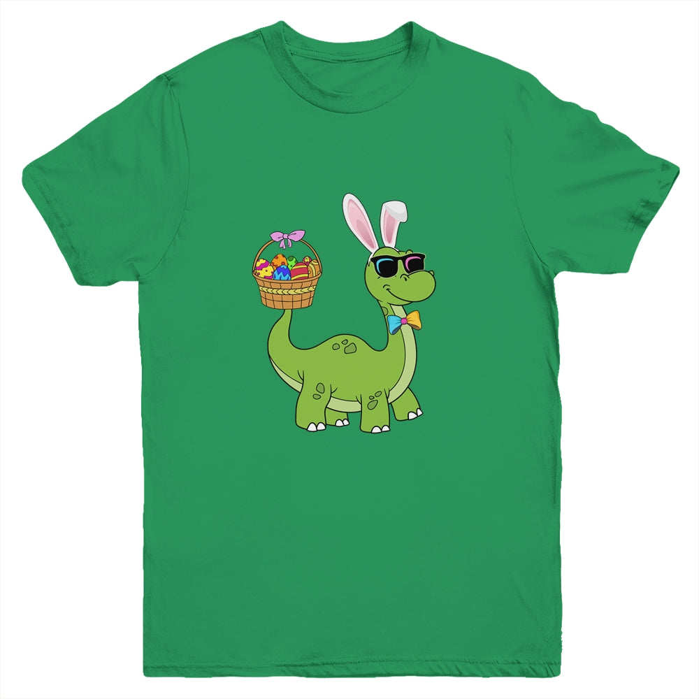 Brontosaurus Bunny Ears Egg Easter Day Dinosaur Dino Boys Youth Shirt | siriusteestore